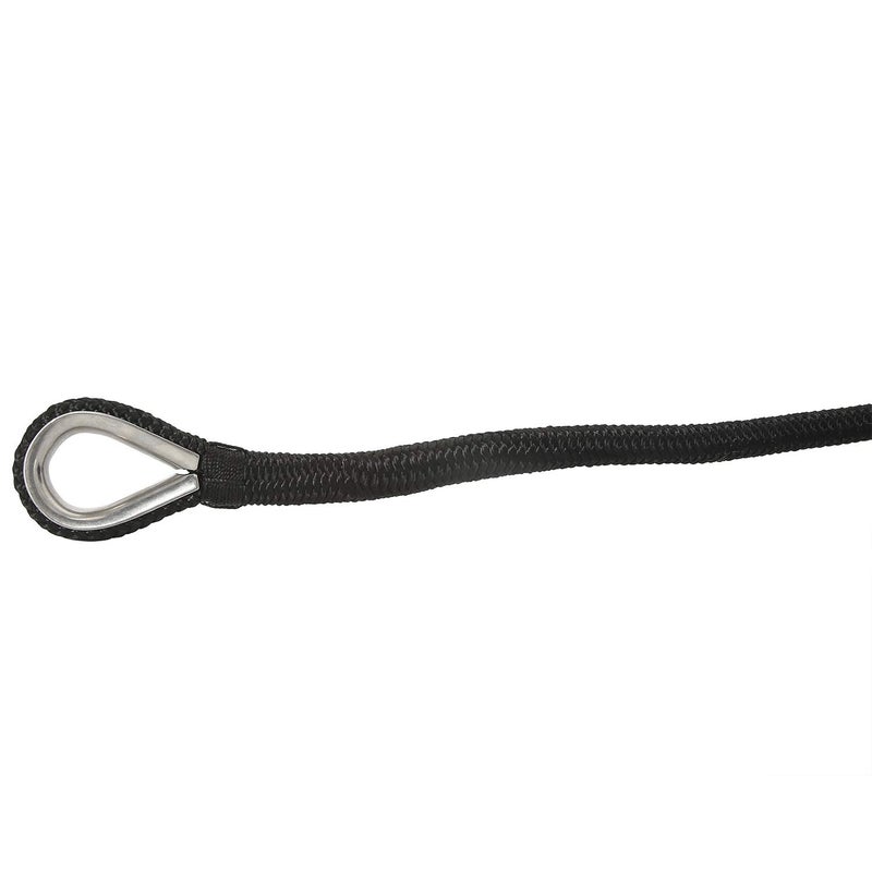 NovelBee 3/8 Inch X 50 Feet Double Braid Nylon Anchor Line with Stainless Steel Thimble and Plastic Chuck (Black) - Image 5